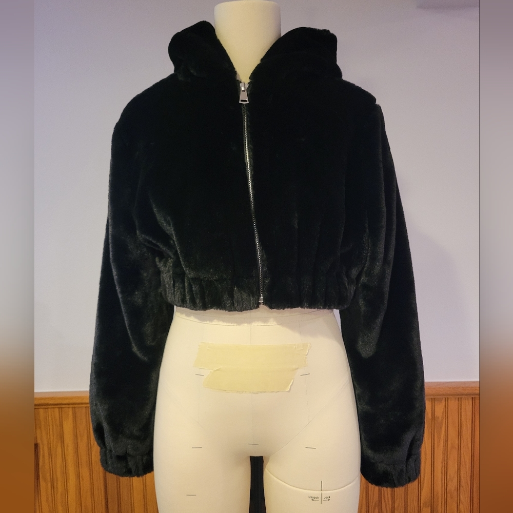 Urban Outfitters Cropped Faux Fur Jacket